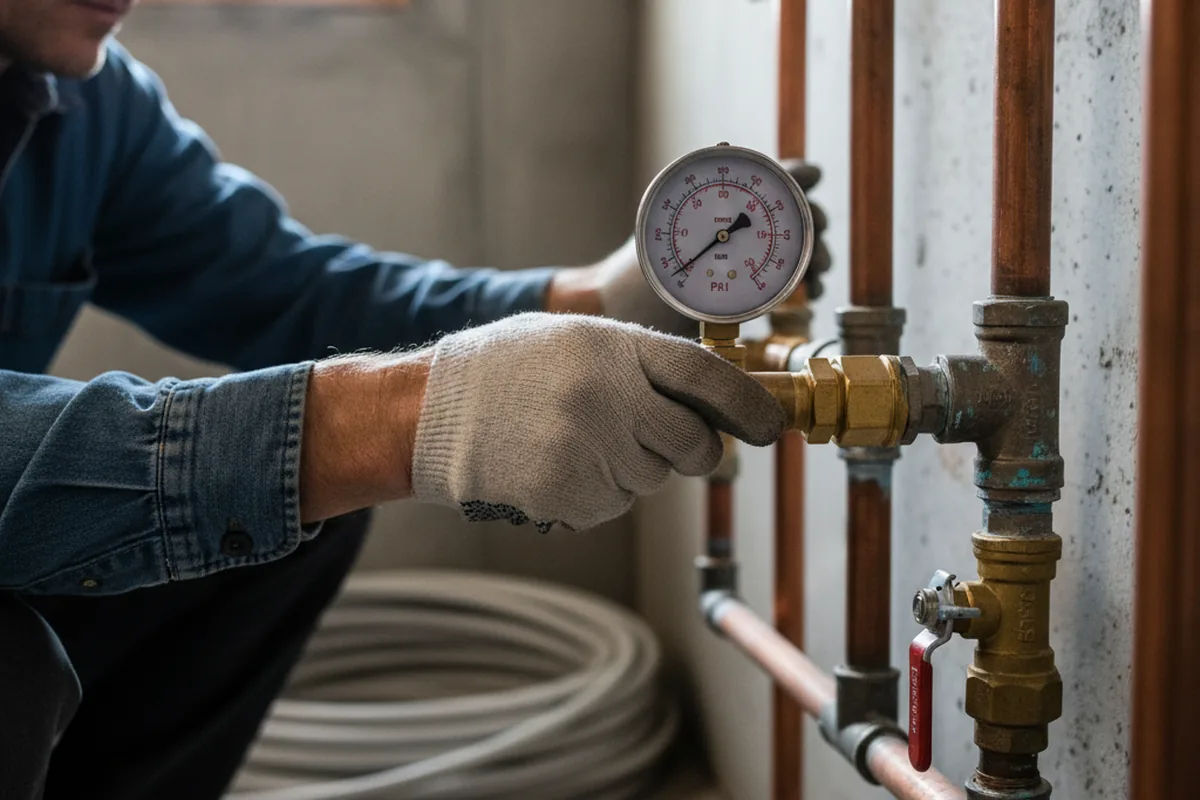 Pressure testing a repaired line during Water Line Repair in Lacygne